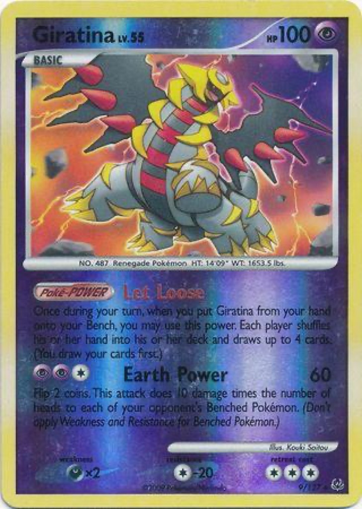 Reverse Holo Giratina 9/127, Platinum Pokémon card