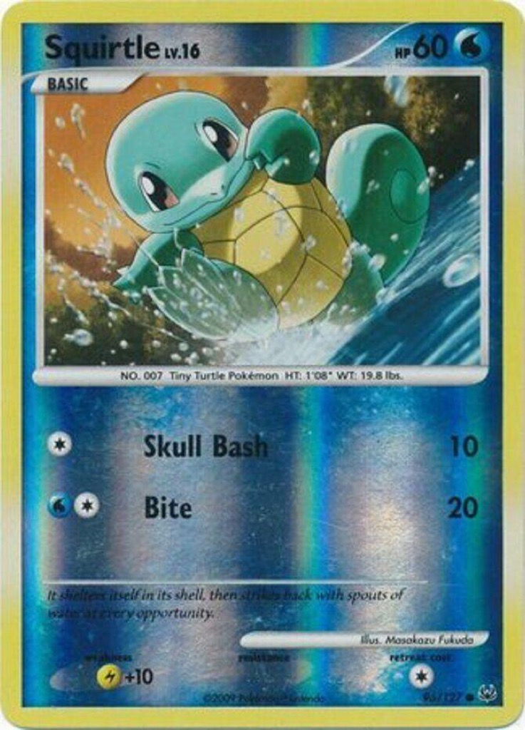 Reverse Holo Squirtle 96/127, Platinum Pokémon card