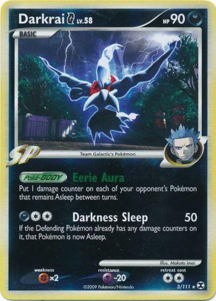 Reverse Holo Darkrai G 3/111, Rising Rivals Pokémon card