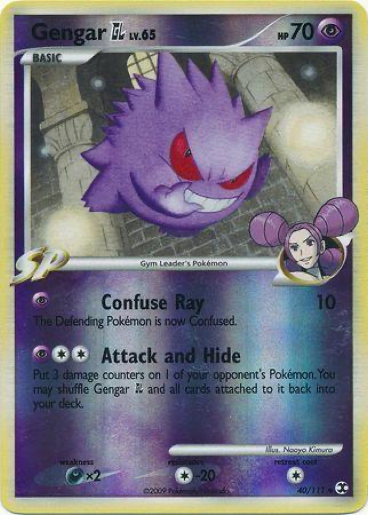 Reverse Holo Gengar GL 40/111, Rising Rivals Pokémon card