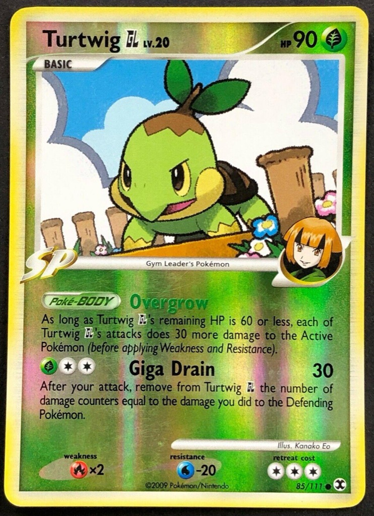 Reverse Holo Turtwig GL 85/111, Rising Rivals Pokémon card