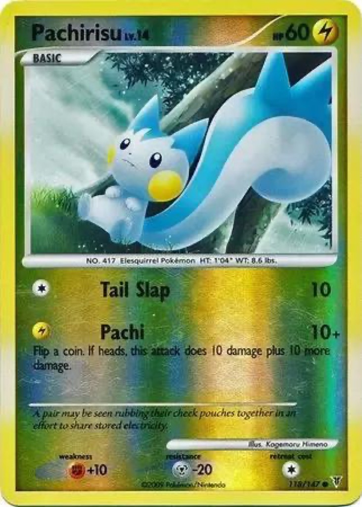 Reverse Holo Pachirisu 118/147, Supreme Victors Pokémon card