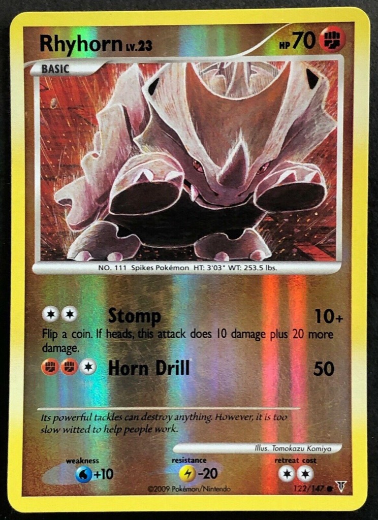 Reverse Holo Rhyhorn 122/147, Supreme Victors Pokémon card