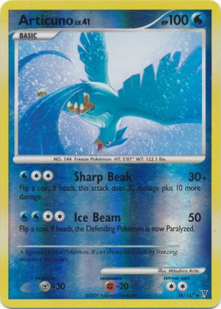 Reverse Holo Articuno 16/147, Supreme Victors Pokémon card