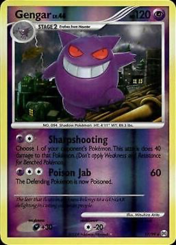 Reverse Holo Gengar 17/99, Arceus Pokémon card