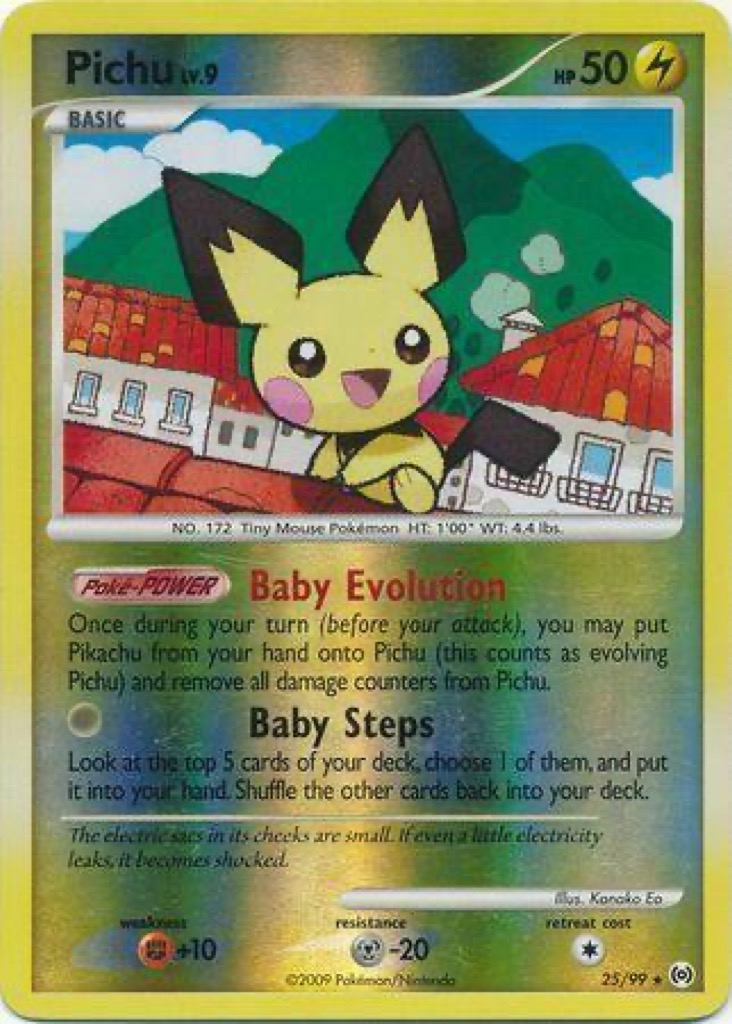 Reverse Holo Pichu 25/99, Arceus Pokémon card