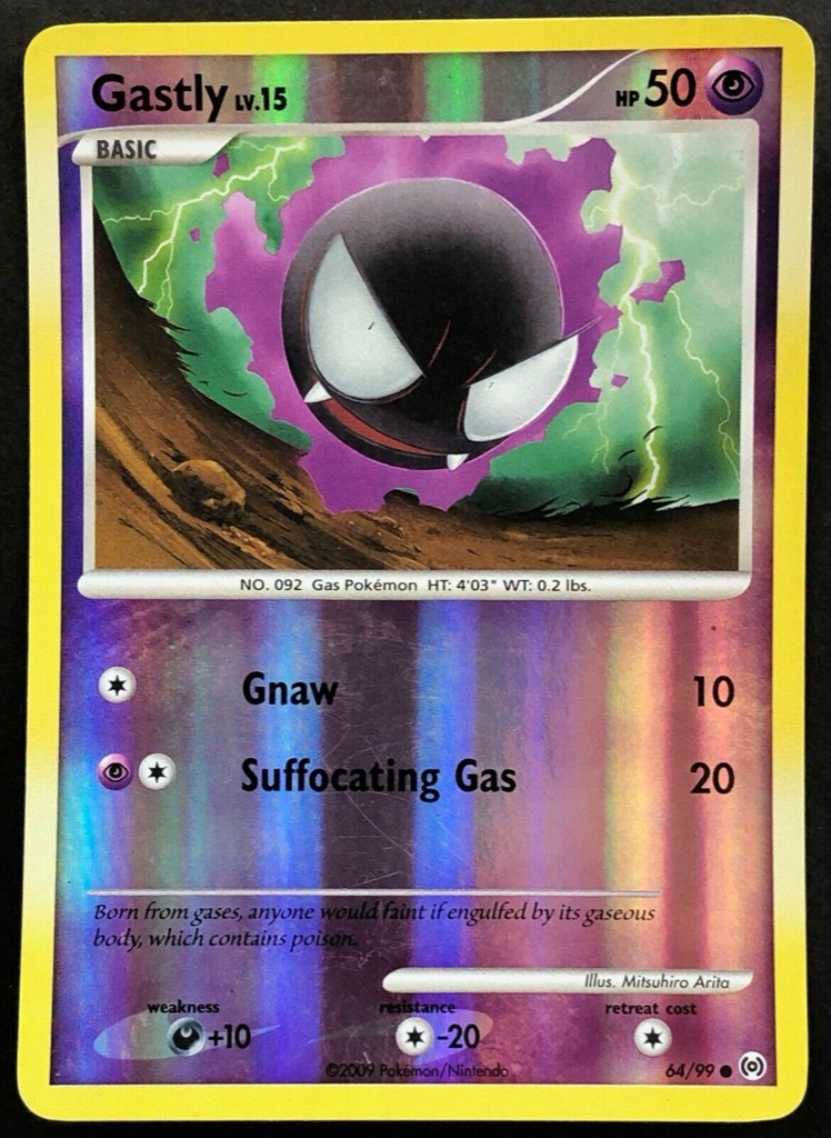 Reverse Holo Gastly 64/99, Arceus Pokémon card