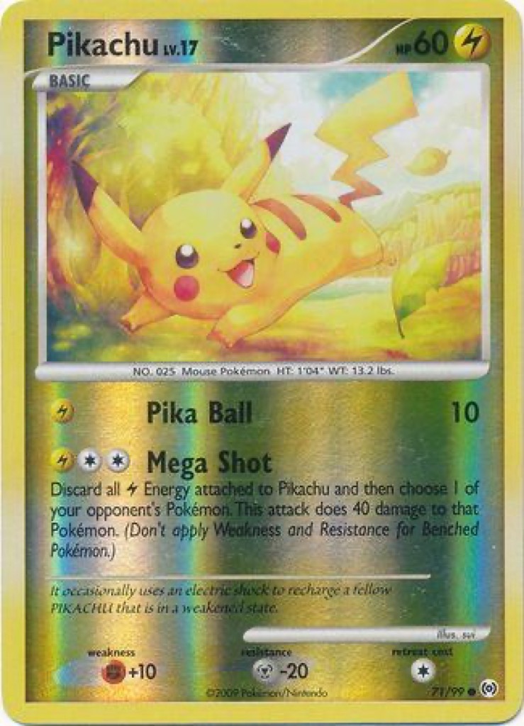 Reverse Holo Pikachu 71/99, Arceus Pokémon card