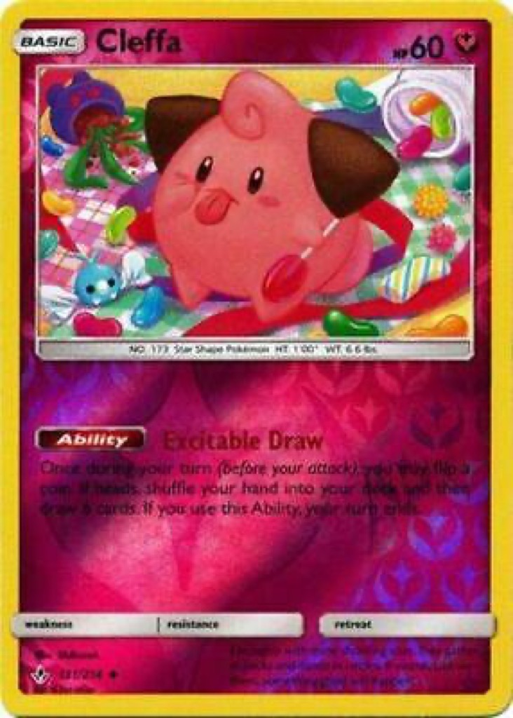 Reverse Holo Cleffa 131/214, Unbroken Bonds Pokémon card