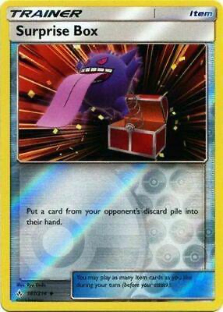 Reverse Holo Surprise Box 187/214, Unbroken Bonds Pokémon card