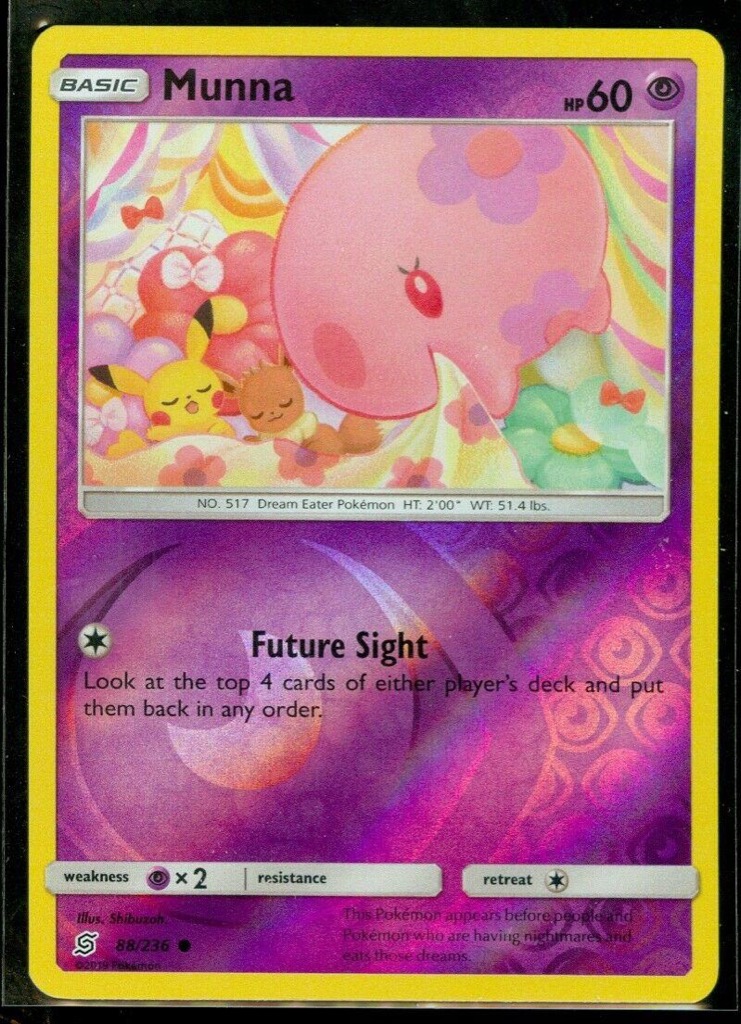 Reverse Holo Munna 88/236, Unified Minds Pokémon card