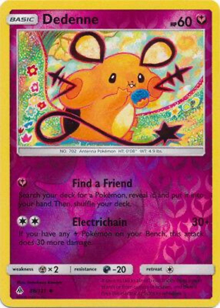 Reverse Holo Dedenne 88/131, Forbidden Light Pokémon card