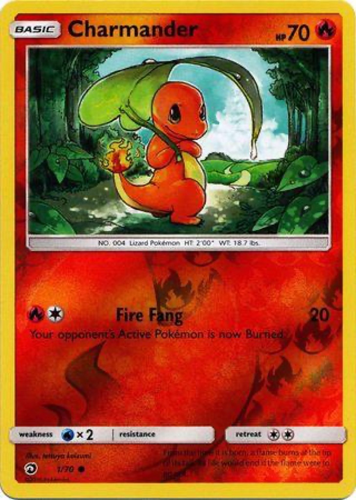 Reverse Holo Charmander 1/70, Dragon Majesty Pokémon card