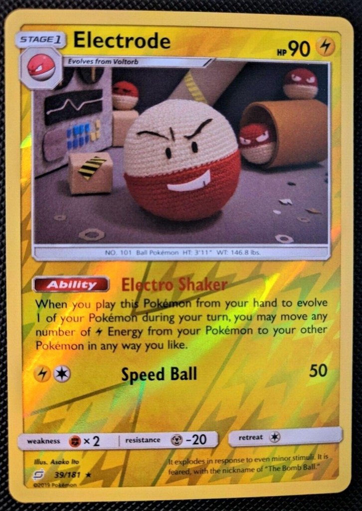 Reverse Holo Electrode 39/181, Team Up Pokémon card