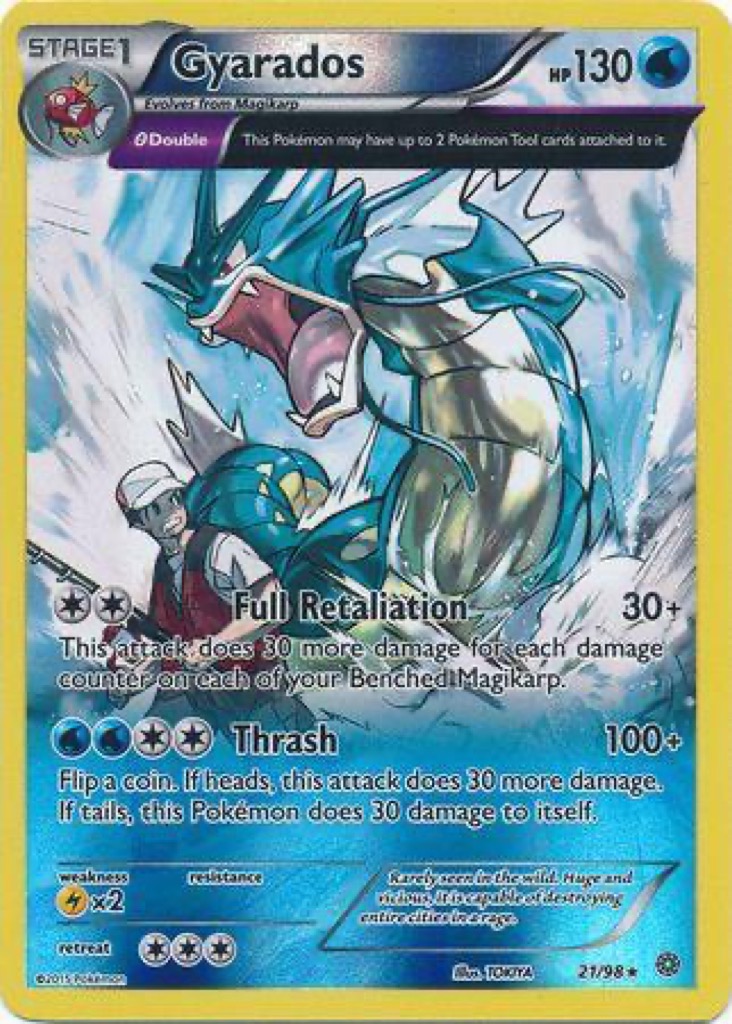 Reverse Holo Gyarados 21/98, Ancient Origins Pokémon card