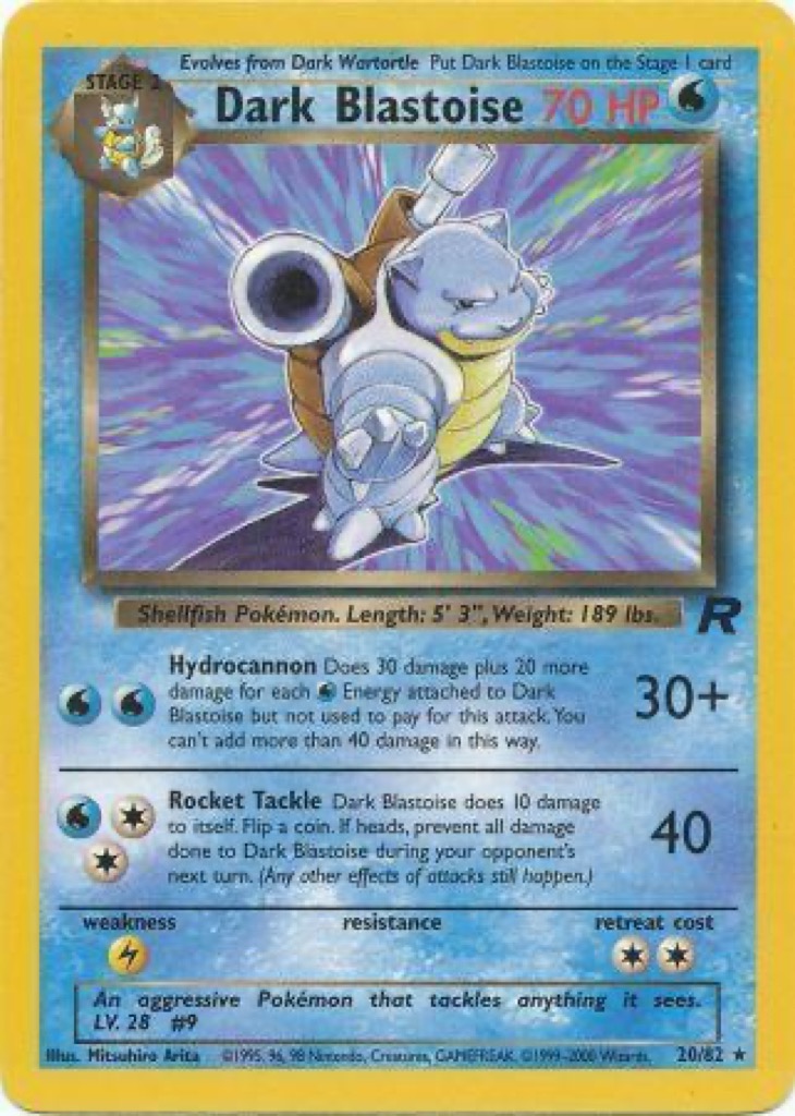 Dark Blastoise 20/82, Team Rocket Pokémon card