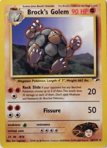 Brock's Golem 20/132 from Gym Heroes