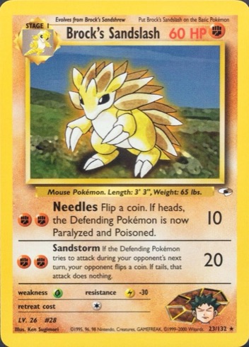 Brock's Sandslash 23/132 from Gym Heroes