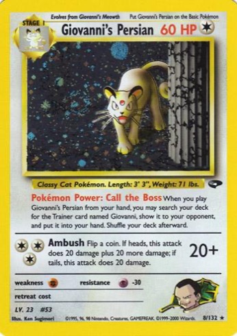 Giovanni's Persian 8/132 from Gym Challenge