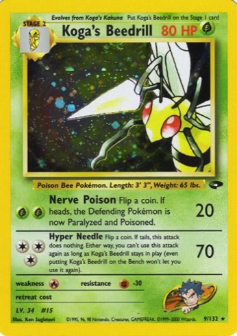 Koga's Beedrill 9/132 from Gym Challenge