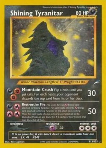 Shining Tyranitar 113/105 from Neo Destiny