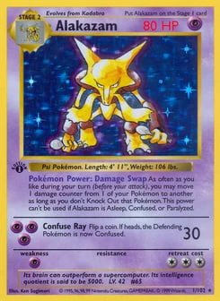 1st Edition Alakazam 1/102, Base Set