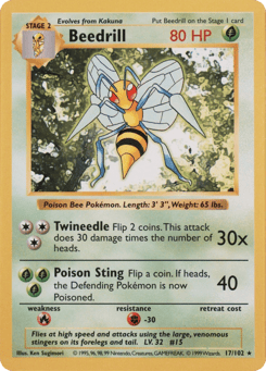 Shadowless Beedrill 17/102, Base Set