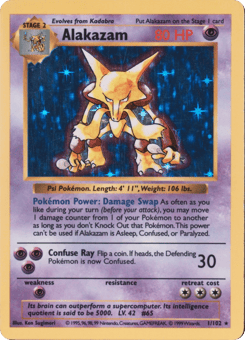 Shadowless Alakazam 1/102, Base Set