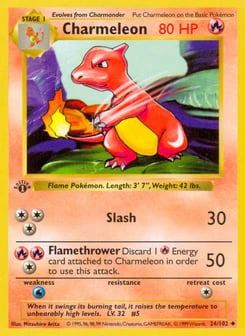 1st Edition Charmeleon 24/102, Base Set