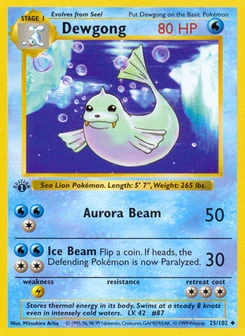 1st Edition Dewgong 25/102, Base Set