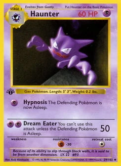 1st Edition Haunter 29/102, Base Set