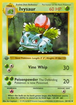 1st Edition Ivysaur 30/102, Base Set