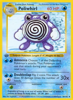 1st Edition Poliwhirl 38/102, Base Set