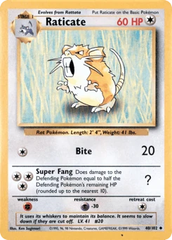 Raticate 40/102, Base Set