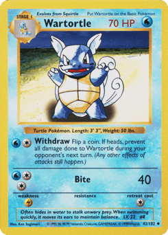 Shadowless Wartortle 42/102, Base Set