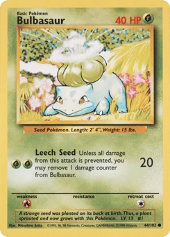 Bulbasaur 44/102, Base Set