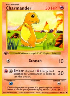 1st Edition Charmander 46/102, Base Set
