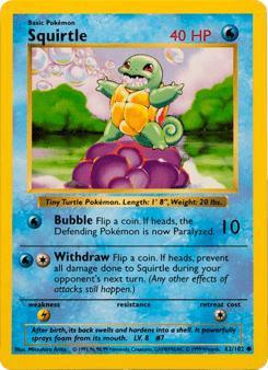 Shadowless Squirtle 63/102, Base Set