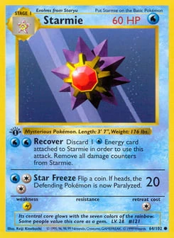 1st Edition Starmie 64/102, Base Set