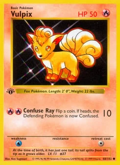 1st Edition Vulpix 68/102, Base Set
