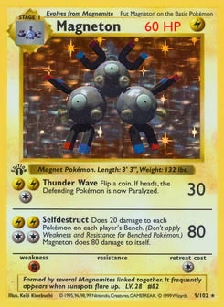 1st Edition Magneton 9/102, Base Set