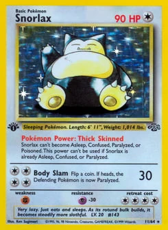1st Edition Snorlax 11/64, Jungle