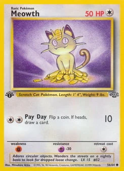 1st Edition Meowth 56/64, Jungle