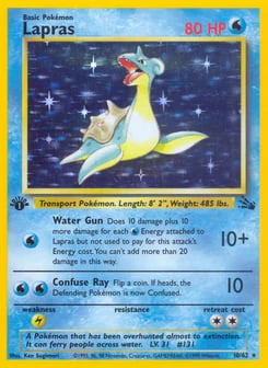1st Edition Lapras 10/62, Fossil