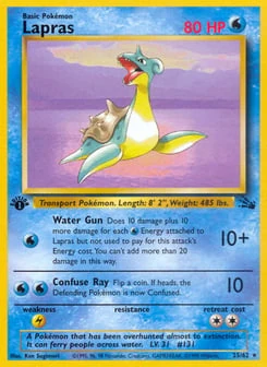 1st Edition Lapras 25/62, Fossil