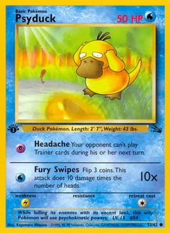 1st Edition Psyduck 53/62, Fossil