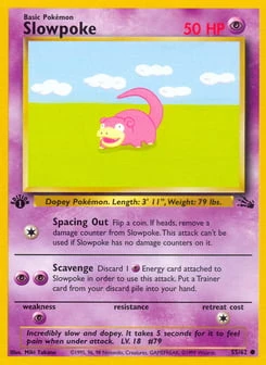 1st Edition Slowpoke 55/62, Fossil
