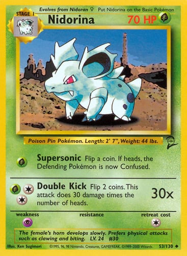 Nidorina 53/130 from Base Set 2