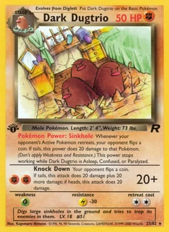 1st Edition Dark Dugtrio 23/82, Team Rocket