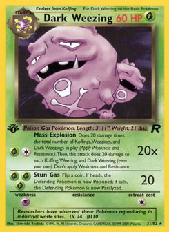 1st Edition Dark Weezing 31/82, Team Rocket